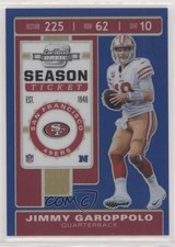 2019 Panini Contenders Optic Season Ticket Blue Prizm 56/99 Jimmy Garoppolo 0jj3