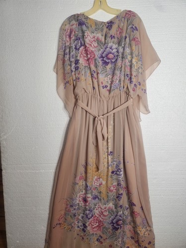HANAE MORI Maxikleid Chifon Blumenmuster - Bild 4 von 10