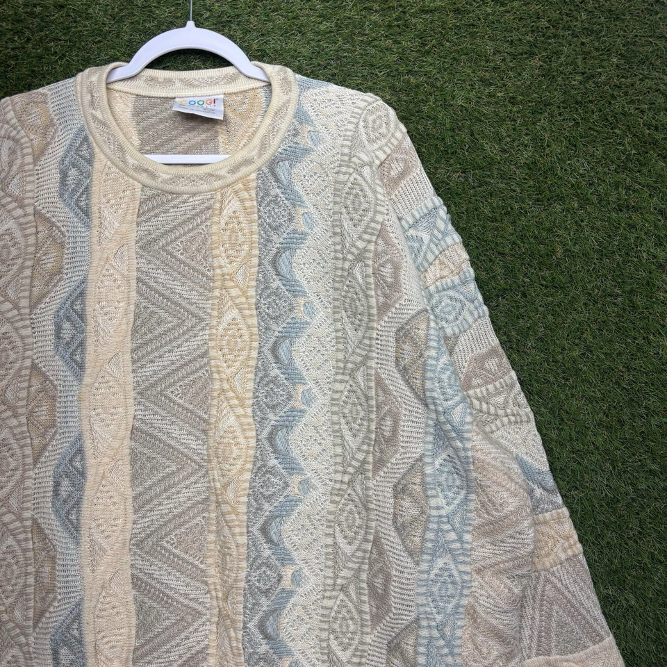 Vintage Authentic Coogi Australia Sweater Mens 3XL Cotton 3D Knit 90s y2k Earth - Image 3 of 4