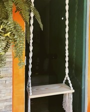 Handmade Macrame Swing, Macrame Wood Swing, Wood Swing, Tree Swing Adult