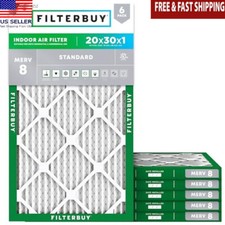 MERV 8 Air Filters Pleated HVAC Replacement Dust Defense 6 Pack Household Indoor