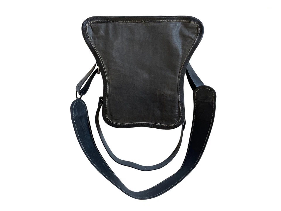 Biker bag Motorcycle Black leather bag Leg Handmade hip bag Skull - Image 4 of 4