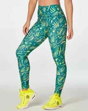 Zumba Transform High Waistband Ankle Leggings ~Totally Turquoise ~XS M L XL