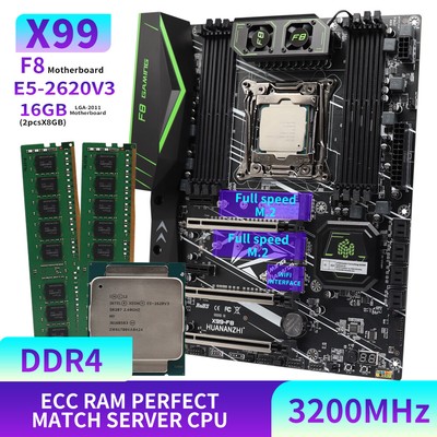 New X99 F8 Motherboard With Intel XEON E5 2620 V3 2*8GB DDR4 REG ECC Memory Card