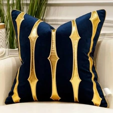Luxury Geometric Embroidery Velvet Cushion Cover Home Décor Throw Pillow Case