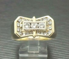STUNNING 14K YG MEN'S DIAMOND CLUSTER RING .75 tcw SZ 10.25 AI-1345 14.80 grams