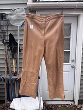 St. John Couture by Marie Gray 100% tan leather pants Size 14 Made in the USA