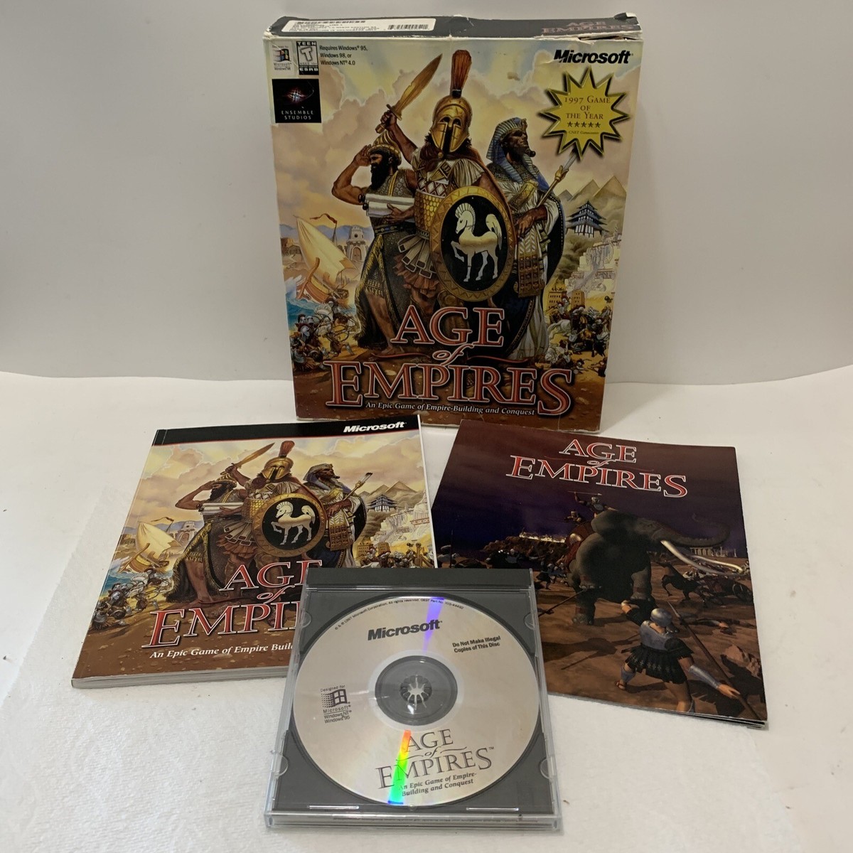 IBM PC CD Rom Game Microsoft Age Of Empires 1997 Game Of The Year