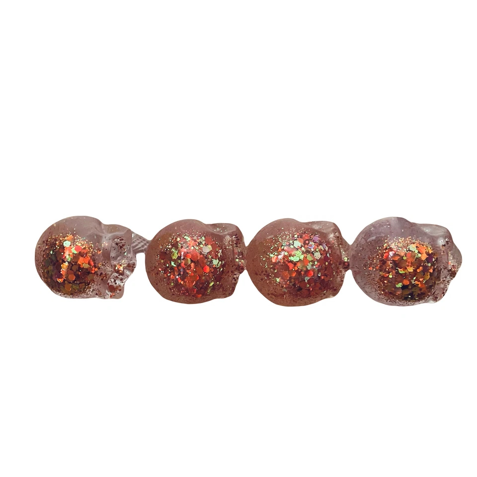 4 Resin Skull Red Glitter Cupboard Door Knobs 25mm Handmade Gothic Decor - Image 4 of 4