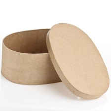 Package of 6 Oval Paper Mache 7" Boxes with Lids