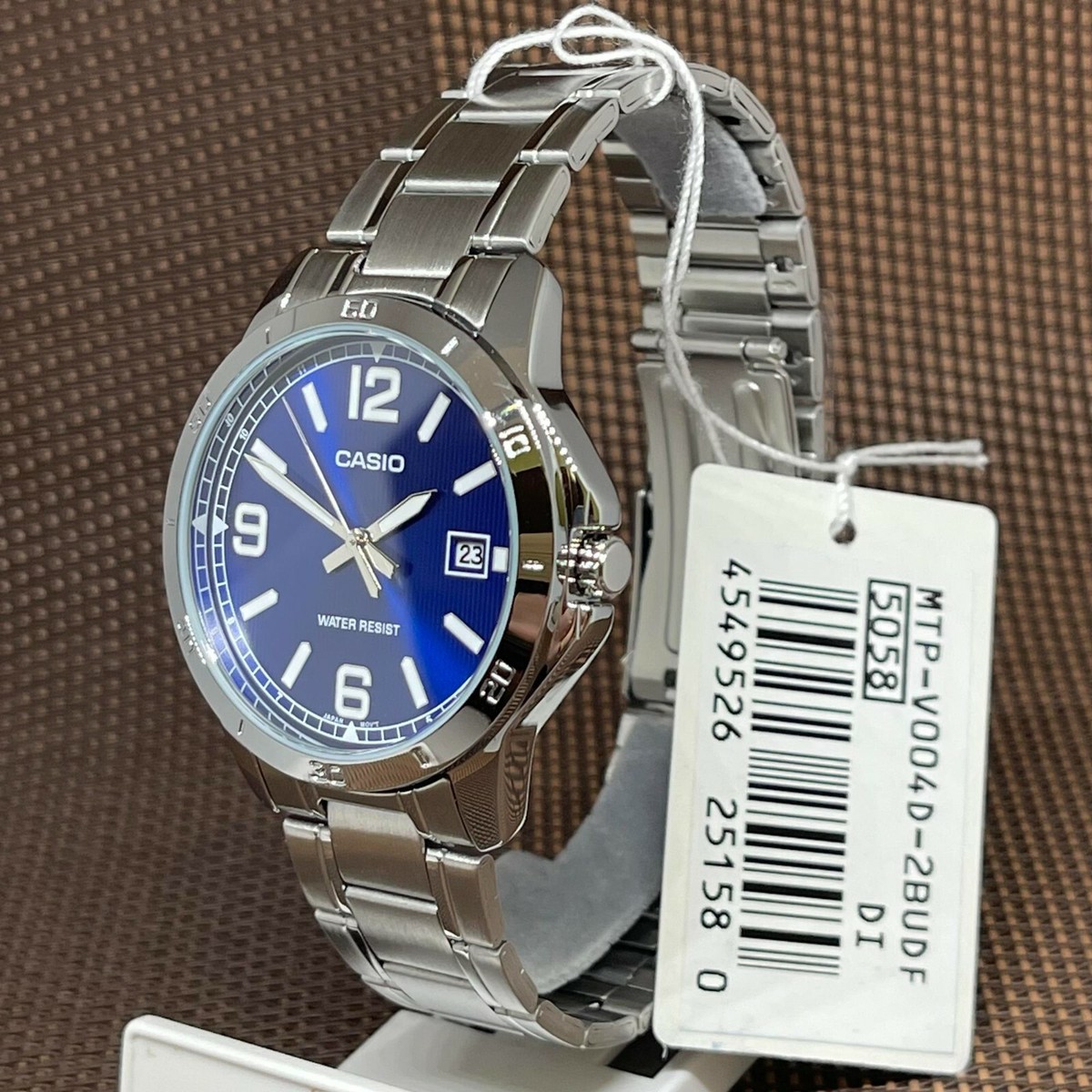 Casio MTP-V004D-2B Standard Analog Stainless Steel Bracelet Men 