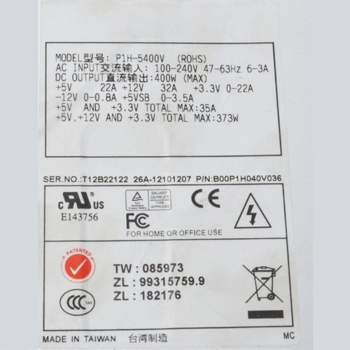 PSU Power Supply For P1H-5400V 400W 400/240V 3/6A - 第 4/4 張圖片