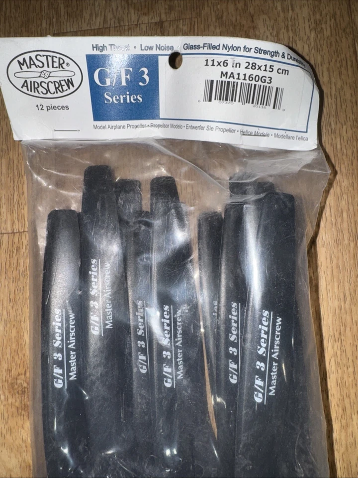 12  Master Airscrew G/F 3 Series 11" x 6"   28 X 15 CM   MA1160G3  Propeller New - Image 2 of 4