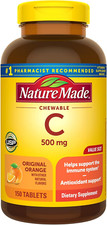 Nature Made Chewable Vitamin C 500 Mg, Supplement for Immune Support 150 Tablets