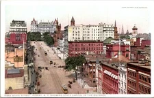 Postcard State Capitol Street Birds Eye Albany New York B116