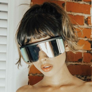 Shadyveu Oversized Flat Top Retro 80s Visor Mono Mirrored Lens Unisex Sunglasses Ebay