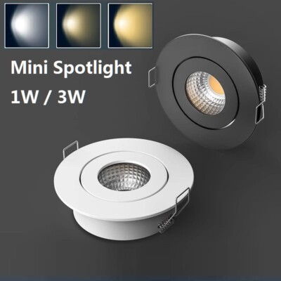 2x COB 1W 3W Mini LED Spotlight Downlight Ceiling Lamp Showcase Display Light