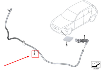 NEW BMW 2 F22,F87 HEADLIGHT CLEANING SYSTEM HOSE 61678493879