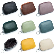 Real Leather Zip Coin Purse Small Wallet Change Pouch Card Cash Holder Storage