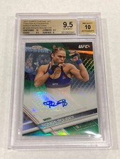 Ronda Rousey 2017 Topps Chrome UFC Autograph Card Green Refractor BGS 9.5 /30