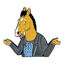 Bojack Horseman Pin Lapel Purse Hat Brooch Badge Funny Cartoon Horse New
