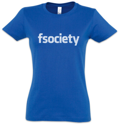fsociety Damen T-Shirt Computer Scientist Mr. Geek Nerd Admin Robot Hacker Logo