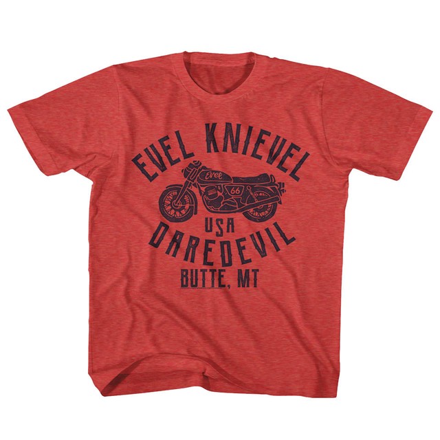 Evel Knievel USA Daredevil Kids T Shirt Motorcycle Stunt Boys Girls