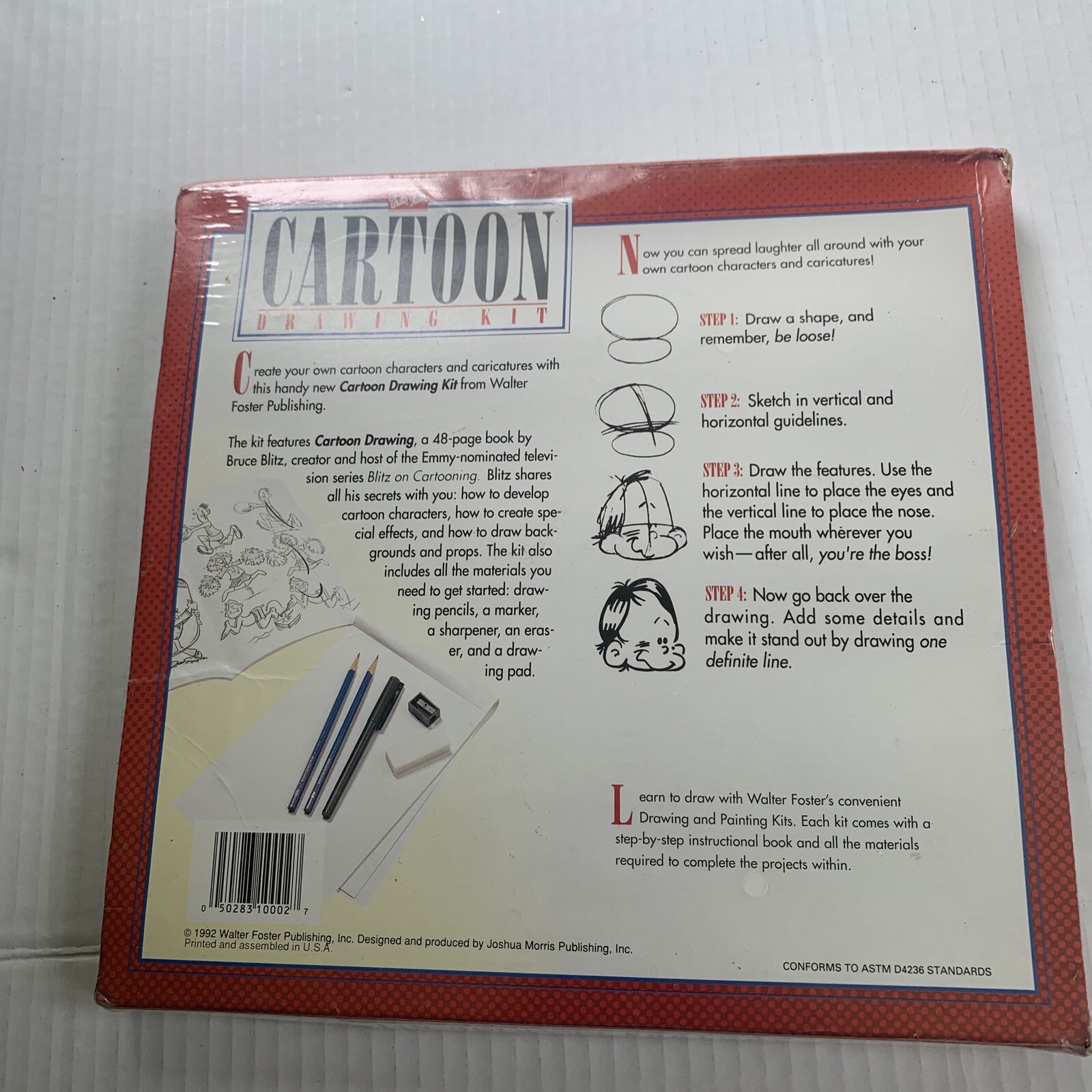 Walter Foster Cartoon Drawing Kit By Bruce Blitz 1992 Vintage K01 NOS