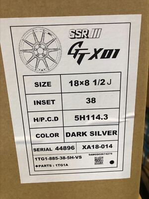 SSR GTX01 ALLOY WHEEL 18X8 1/2J +38 5X114.3 DARK SILVER A74272 | eBay