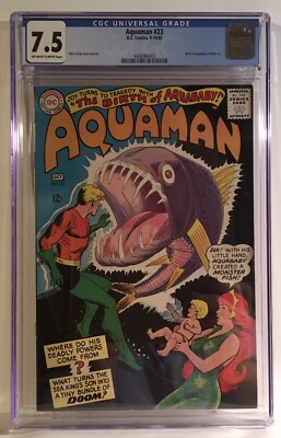 1ST AQUABABY ARTHUR, JR. Aquaman #23 Silver Age CGC 7.5 Very Fine-Minus 1965
