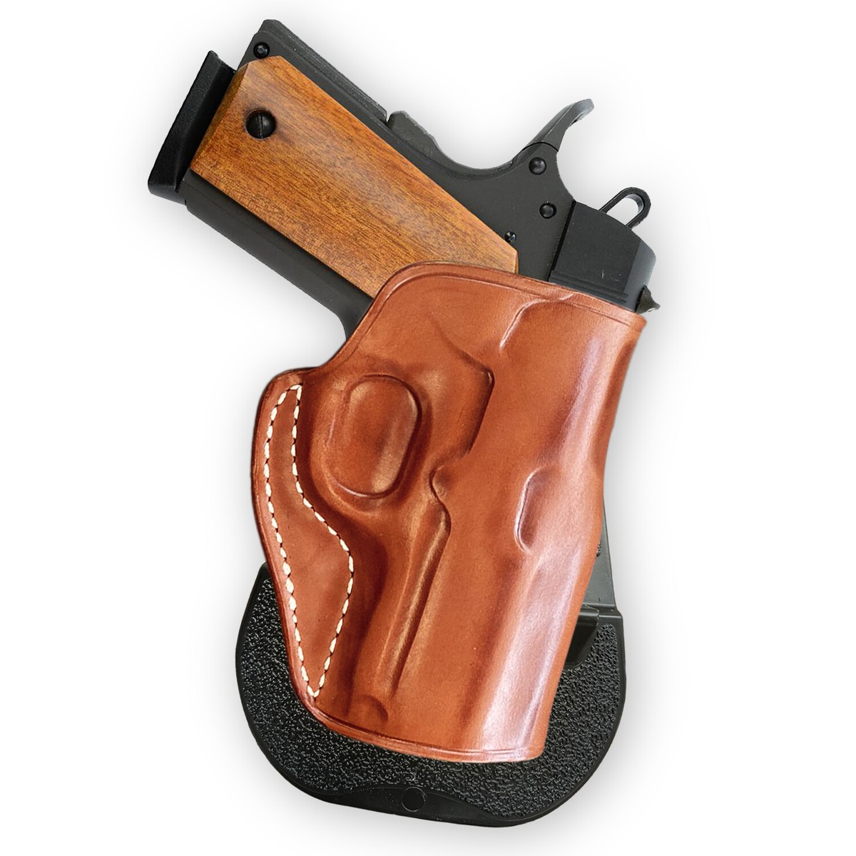 Leather Paddle Holster Fits, Rock Island 1911 45 ACP w/O Rail 3.5
