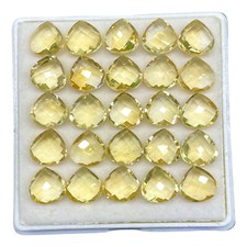 VVS 13 Pcs Natural Citrine 10mm Pear Checker Cut Loose Untreated Gemstones Lot