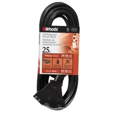 25 Ft. 14/3 SJTOW Agricultural Outdoor Heavy-Duty Extension Cord with Power Bloc