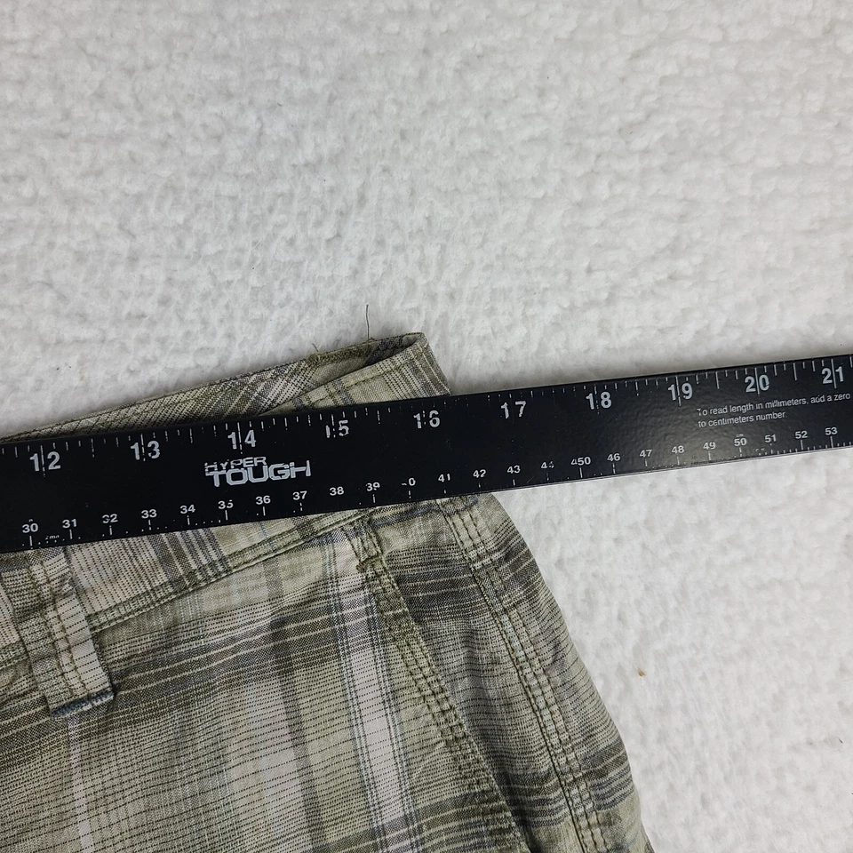 Tommy Bahama Pantalones Cortos Para Hombres 32 Azul Salvia Verde Cuadros 9" Entrepierna Lino Seda Chino Foto 3 de 4