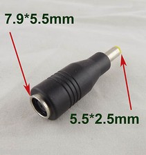 7.9x5.5mm Female To 5.5x 2.5mm Male DC Power Socket Connector Adapter Lenovo IBM