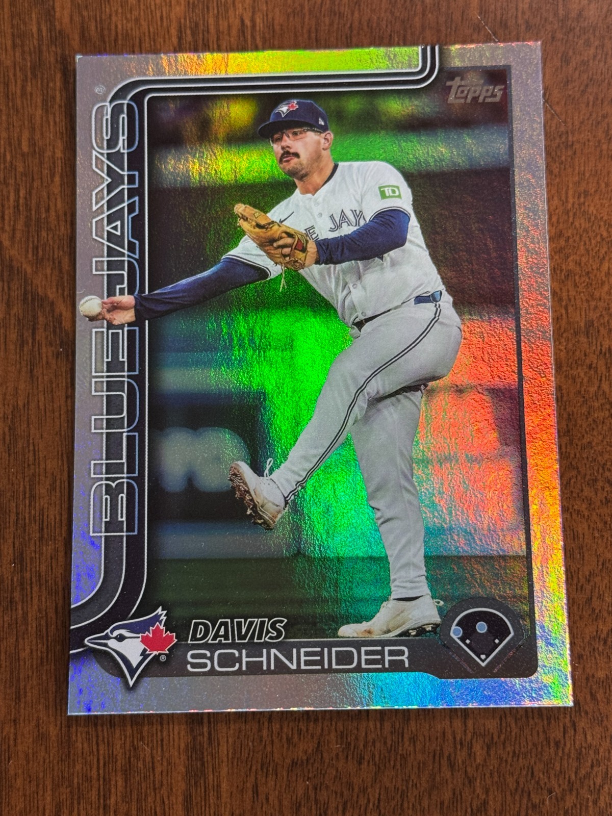 2025 Topps Davis Schneider #342 RAINBOW FOIL Toronto Blue Jays
