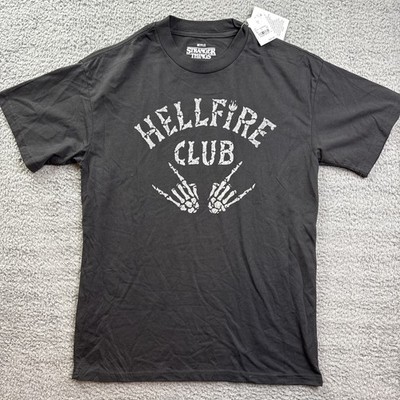 Stranger Things Hellfire Club Shirt Mens Small Black Graphic Tee NWT Mad Engine