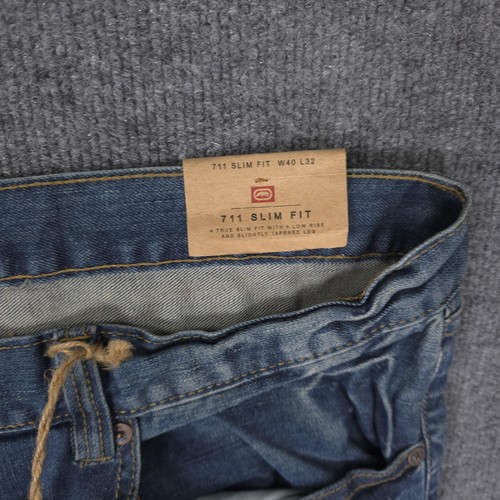 Ecko Unltd Jeans Mens 40x32 Blue 711 Slim Fit Tapered Stretch Denim Casual - Afbeelding 6 van 14