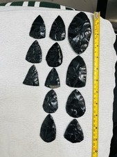 30 12 Pc Flintknapping Percussion Preform Material. Utah Black Obsidian 2 - 4