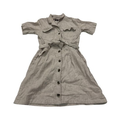 Banana Republic Womens 4 Utility Dress Oatmeal Linen Safari Button Shirt  Office | eBay