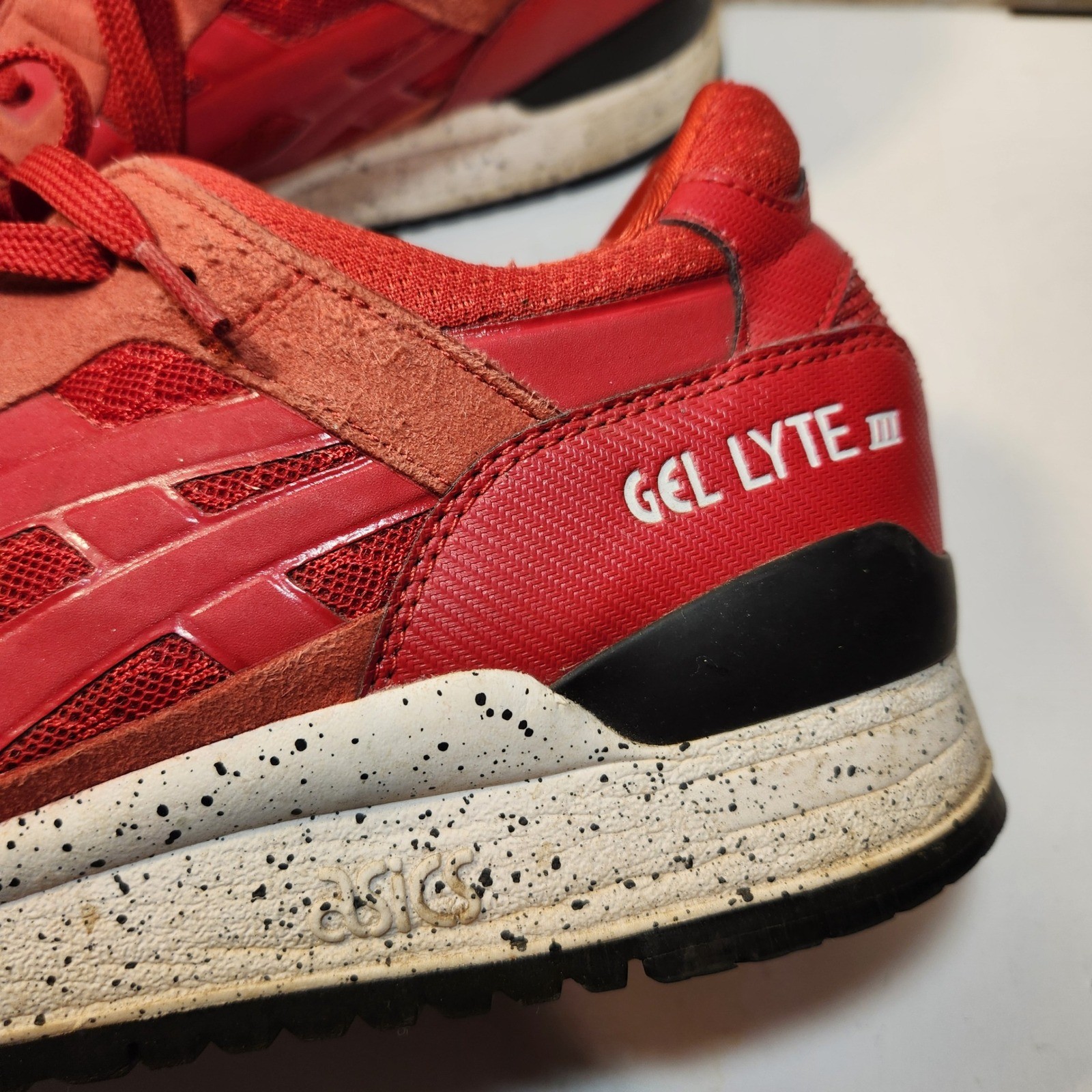 Asics Gel Lyte III Mens Red Speckled Sole Sneakers H5Y0N Size 10 thumbnail 2
