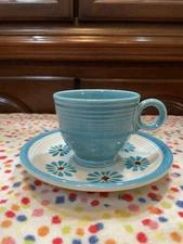 Fiesta Hawaiian Daisy Vintage Cup And Saucer Pristine Gorgeous