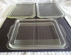 THREE Vintage Pyrex 503-C Ribbed LIDS ONLY Replacements For Refrigerator Dish