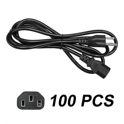 Lot of 100  6ft Standard AC Male Power Cord Cable Monitor Computer PC 3-Prong
