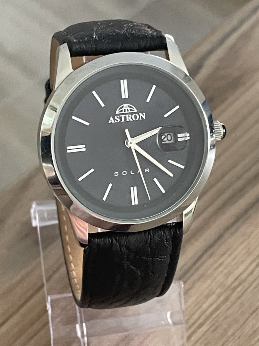 ASTRON Solar Mens Watch 40mm Face, Mineral Crystal,