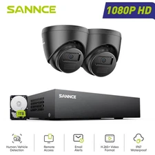 SANNCE 8CH DVR HD 1080P CCTV Security Camera System Outdoor Human Detection 1TB