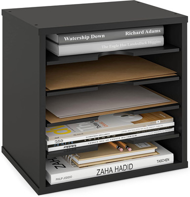 5-Tier File Organizer for Desk, Wooden Mail Sorter, Office Desk Organization, Pa