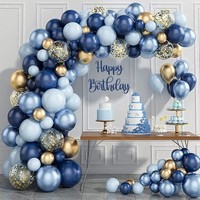 Luftballons Blau Gold 133 StüCk Konfetti Girlande Geburtstagsdeko Babyparty