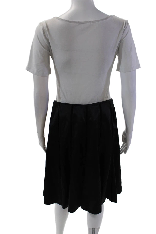 Falda Kay Unger Mujer Terciopelo Seda Rayas Línea A Negra Talla 8 Foto 3 de 4