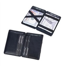 Fashion Slim Magic Wallets with Elastic Strap PU Leather Men Money Clips Bank Cr